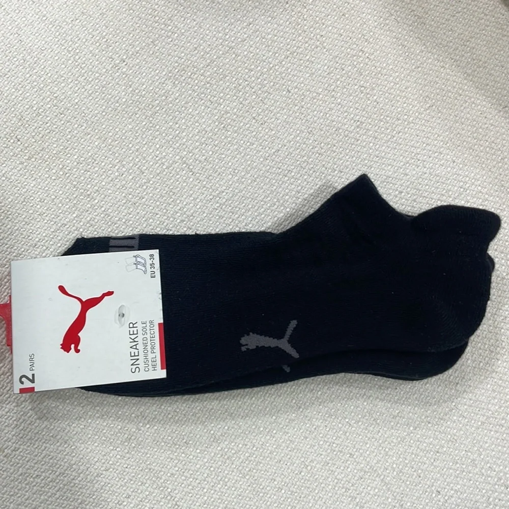 Puma 2-Pack Sneaker Black Socks- Size EU 35-38